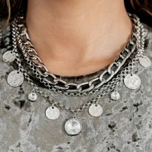 Silver Layered Chain Necklace
